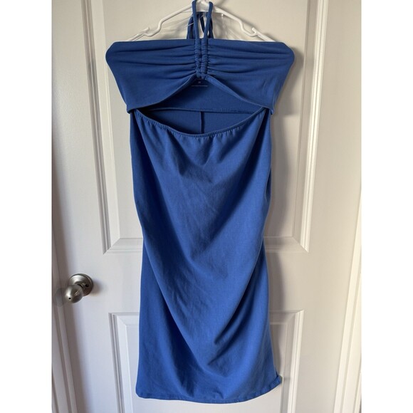 Ingrid & Isabel Blue Fitted Dress Bodycon Medium Spaghetti Straps Summer Party - Picture 1 of 8